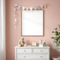 Nursery Room Scene Mockup — Plain Square Frame Portrait 2:3 — Perspective View — #05322 | MockupBulk