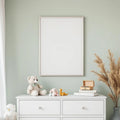 Nursery Frame Display Mockup — Plain Square Frame Portrait 4:5 — Perspective View — #05326 | MockupBulk