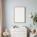 Nursery Premium Interior Mockup — Plain Square Frame Portrait 2:3 — Perspective View — #05328 | MockupBulk