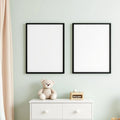 Nursery Editorial Room Mockup — Plain Square Frame Landscape 11x14 — Perspective View — #05334 | MockupBulk