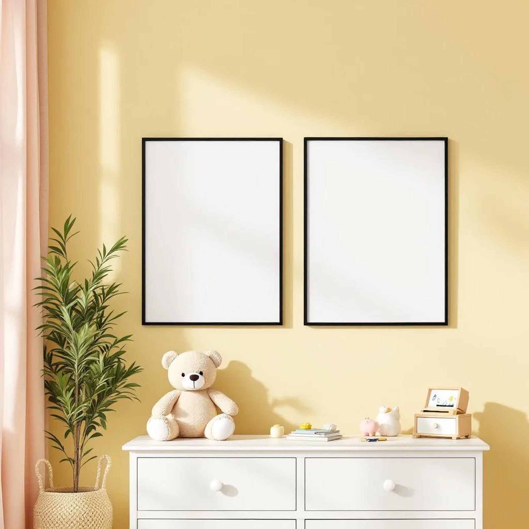 Nursery Styled Room Mockup — Plain Square Frame Square 1:1 — Perspective View — #05336 | MockupBulk