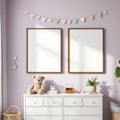 Nursery Premium Interior Mockup — Plain Square Frame Portrait 4:5 — Perspective View — #05345 | MockupBulk