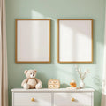 Nursery Frame Display Mockup — Plain Square Frame Portrait 2:3 — Perspective View — #05347 | MockupBulk
