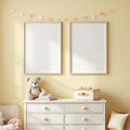 Nursery Frame Display Mockup — Plain Square Frame Portrait 2:3 — Perspective View — #05349 | MockupBulk