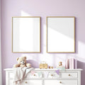 Nursery Interior Frame Mockup — Plain Square Frame Portrait 4:5 — Perspective View — #05350 | MockupBulk