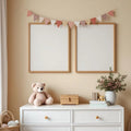 Nursery Wall Art Mockup — Plain Square Frame Portrait 2:3 — Perspective View — #05353 | MockupBulk