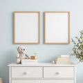 Nursery High-Res Frame Mockup — Plain Square Frame Portrait 4:5 — Perspective View — #05354 | MockupBulk