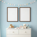 Nursery Interior Frame Mockup — Plain Square Frame Landscape 11x14 — Perspective View — #05356 | MockupBulk