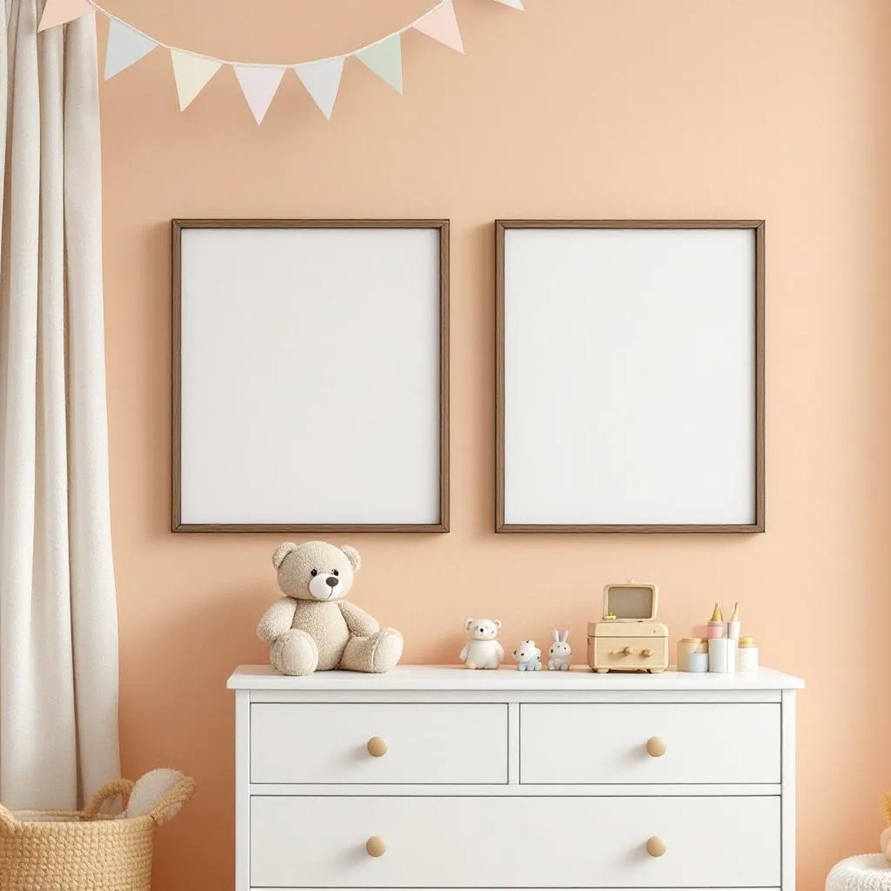 Nursery Lifestyle Frame Mockup — Plain Square Frame Square 1:1 — Perspective View — #05357 | MockupBulk