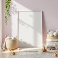 Nursery Styled Room Mockup — Plain Square Frame Portrait 2:3 — Perspective View — #05267 | MockupBulk
