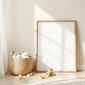 Nursery Styled Room Mockup — Plain Square Frame Portrait 2:3 — Perspective View — #05268 | MockupBulk