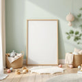 Nursery Room Scene Mockup — Plain Square Frame Portrait 2:3 — Perspective View — #05269 | MockupBulk
