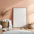 Nursery Wall Art Mockup — Plain Square Frame Portrait 2:3 — Perspective View — #05277 | MockupBulk