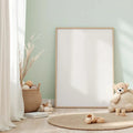 Nursery Lifestyle Frame Mockup — Plain Square Frame Portrait 2:3 — Perspective View — #05282 | MockupBulk