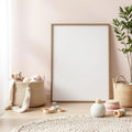 Nursery High-Res Frame Mockup — Plain Square Frame Portrait 4:5 — Perspective View — #05283 | MockupBulk