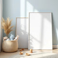 Nursery Wall Art Mockup — Plain Square Frame Portrait 2:3 — Perspective View — #05289 | MockupBulk