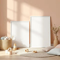 Nursery Professional Frame Mockup — Plain Square Frame Portrait 4:5 — Perspective View — #05290 | MockupBulk