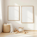 Nursery Interior Frame Mockup — Plain Square Frame Landscape 3:4 — Perspective View — #05294 | MockupBulk