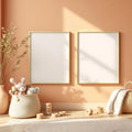 Nursery Editorial Room Mockup — Plain Square Frame Portrait 2:3 — Perspective View — #05299 | MockupBulk