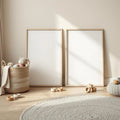 Nursery Frame Display Mockup — Plain Square Frame Portrait 2:3 — Perspective View — #05301 | MockupBulk