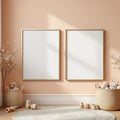 Nursery Professional Frame Mockup — Plain Square Frame Portrait 2:3 — Perspective View — #05303 | MockupBulk