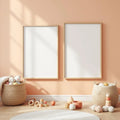 Nursery Editorial Room Mockup — Plain Square Frame Portrait 2:3 — Perspective View — #05305 | MockupBulk