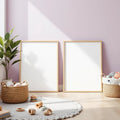 Nursery Premium Interior Mockup — Plain Square Frame Portrait 4:5 — Perspective View — #05306 | MockupBulk