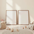 Nursery Professional Frame Mockup — Plain Square Frame Portrait 2:3 — Perspective View — #05307 | MockupBulk
