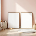 Nursery Editorial Room Mockup — Plain Square Frame Square 1:1 — Perspective View — #05309 | MockupBulk