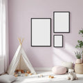 Nursery High-Res Frame Mockup — Plain Square Frame Portrait 2:3 — Perspective View — #05358 | MockupBulk