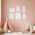 Nursery Frame Display Mockup — Plain Square Frame Portrait 2:3 — Perspective View — #05361 | MockupBulk