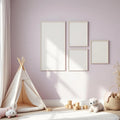 Nursery High-Res Frame Mockup — Plain Square Frame Portrait 2:3 — Perspective View — #05363 | MockupBulk