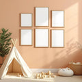 Nursery Lifestyle Frame Mockup — Plain Square Frame Portrait 2:3 — Perspective View — #05364 | MockupBulk