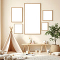 Nursery Styled Room Mockup — Plain Square Frame Portrait 4:5 — Perspective View — #05366 | MockupBulk