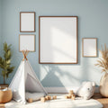 Nursery Interior Frame Mockup — Plain Square Frame A-Series (A4 / A3) — Perspective View — #05367 | MockupBulk