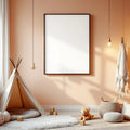 Nursery Editorial Room Mockup — Plain Square Frame Portrait 2:3 — Perspective View — #05368 | MockupBulk