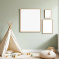 Nursery Lifestyle Frame Mockup — Plain Square Frame Portrait 2:3 — Perspective View — #05378 | MockupBulk