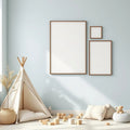Nursery High-Res Frame Mockup — Plain Square Frame Portrait 2:3 — Perspective View — #05380 | MockupBulk