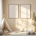 Nursery Room Scene Mockup — Plain Square Frame Portrait 2:3 — Perspective View — #05385 | MockupBulk