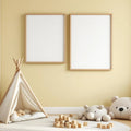 Nursery Styled Room Mockup — Plain Square Frame Portrait 2:3 — Perspective View — #05388 | MockupBulk