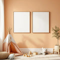 Nursery Frame Display Mockup — Plain Square Frame Portrait 2:3 — Perspective View — #05390 | MockupBulk