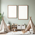 Nursery High-Res Frame Mockup — Plain Square Frame Portrait 2:3 — Perspective View — #05391 | MockupBulk
