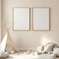 Nursery Lifestyle Frame Mockup — Plain Square Frame Portrait 2:3 — Perspective View — #05398 | MockupBulk