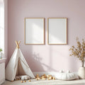 Nursery Room Scene Mockup — Plain Square Frame Portrait 2:3 — Perspective View — #05402 | MockupBulk