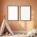 Nursery Editorial Room Mockup — Plain Square Frame Portrait 2:3 — Perspective View — #05403 | MockupBulk