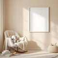 Nursery Lifestyle Frame Mockup — Plain Square Frame Portrait 2:3 — Perspective View — #05073 | MockupBulk