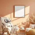 Nursery Interior Frame Mockup — Plain Square Frame Portrait 2:3 — Perspective View — #05078 | MockupBulk