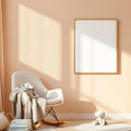 Nursery Room Scene Mockup — Plain Square Frame Portrait 2:3 — Perspective View — #05082 | MockupBulk