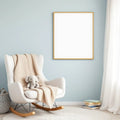 Nursery Wall Art Mockup — Plain Square Frame Portrait 2:3 — Perspective View — #05083 | MockupBulk
