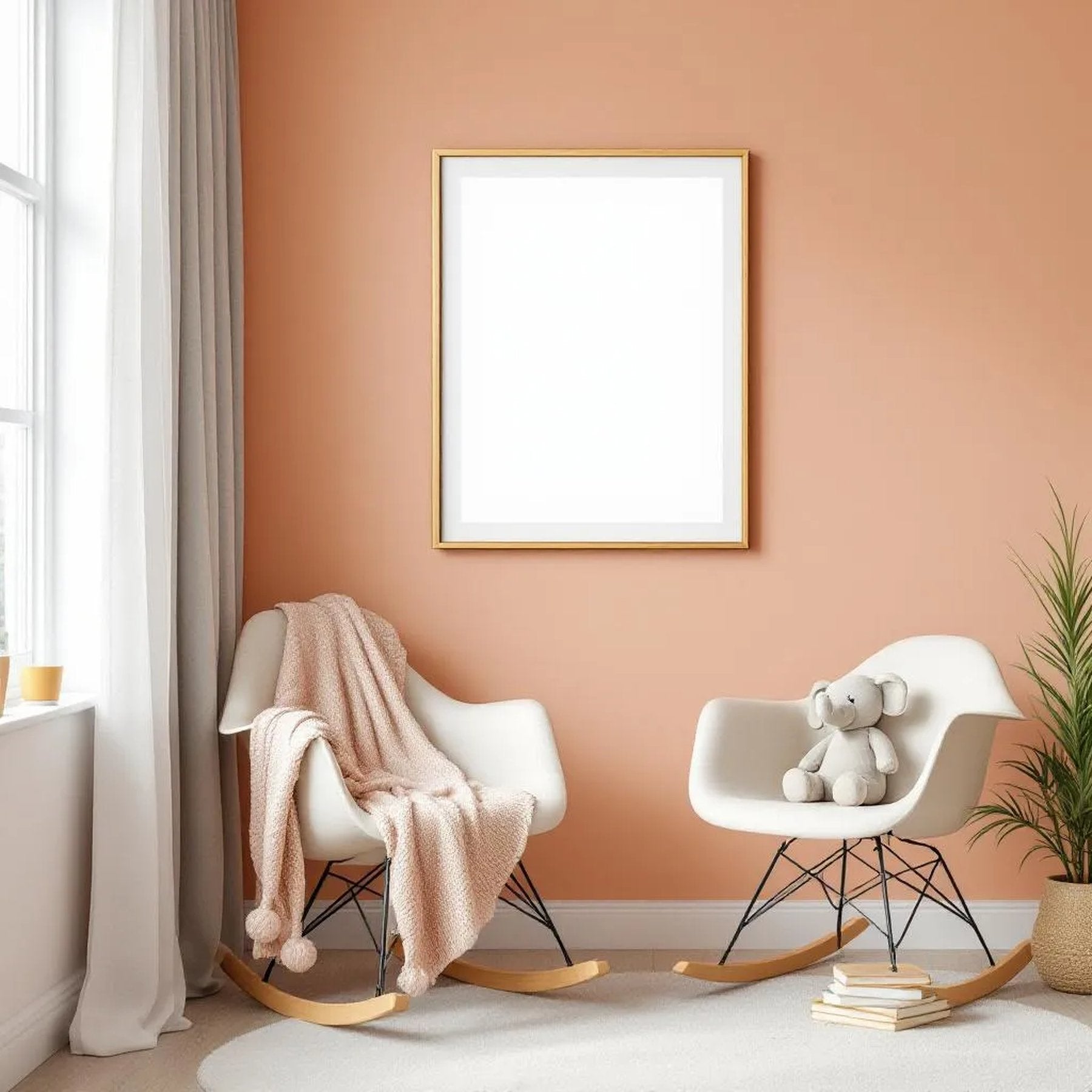 Nursery Lifestyle Frame Mockup — Plain Square Frame Portrait 2:3 — Perspective View — #05084 | MockupBulk
